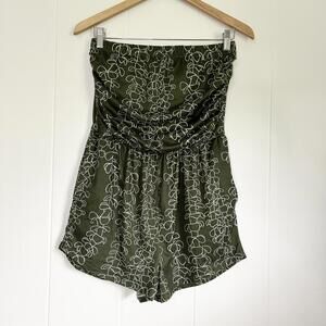 Luz Puakenikeni Hawaiian Flower Hawaiian Print Strapless Romper Women's Large